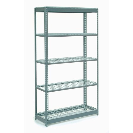 Global Industrial 5 Shelf, Boltless Shelving, Starter, 48inW x 24inD x 96inH, Wire Deck B2296960